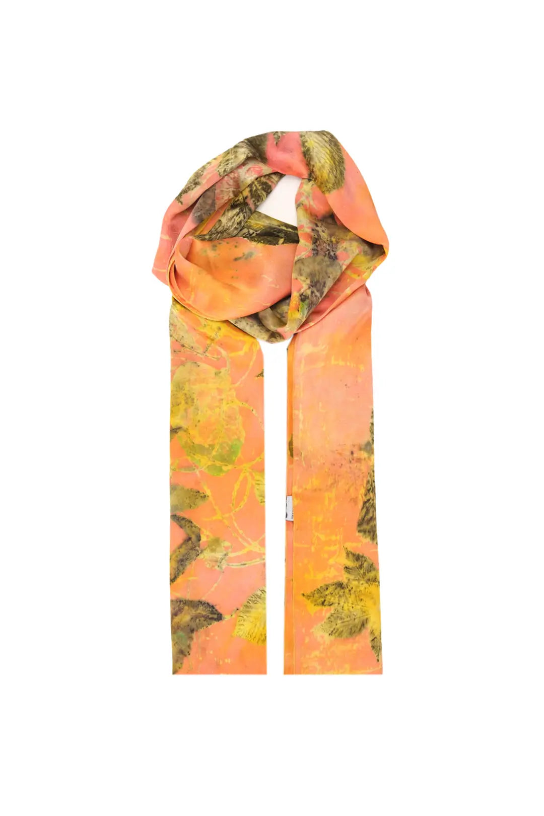 Somon Saf İpek El Baskısı Ekolojik Şal 90 x 200 cm Silk and Cashmere