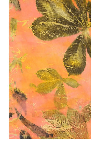 Somon Saf İpek El Baskısı Ekolojik Şal 90 x 200 cm Silk and Cashmere