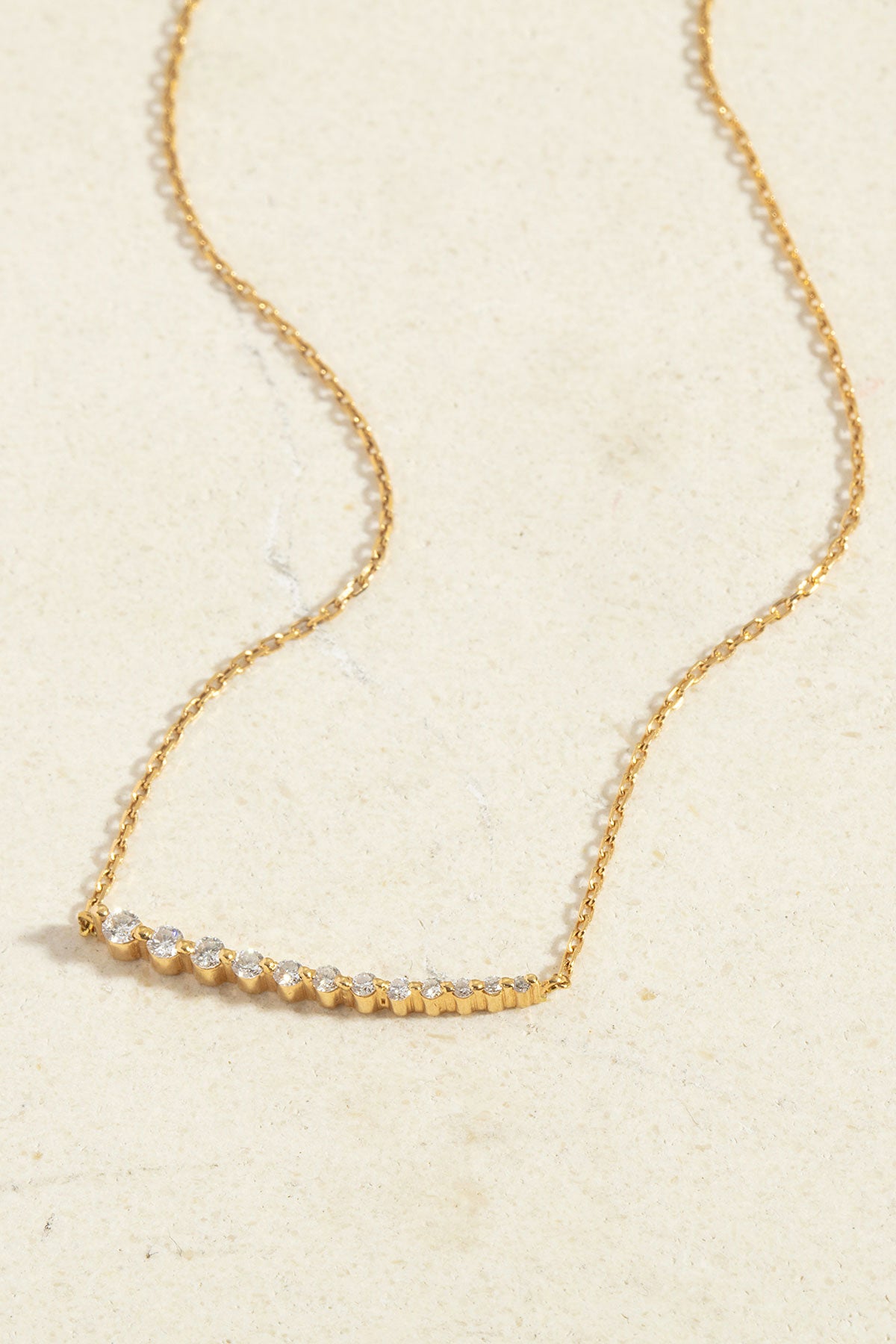 Sarı Stella Lea Pırlanta Taşlı Altın Kolye