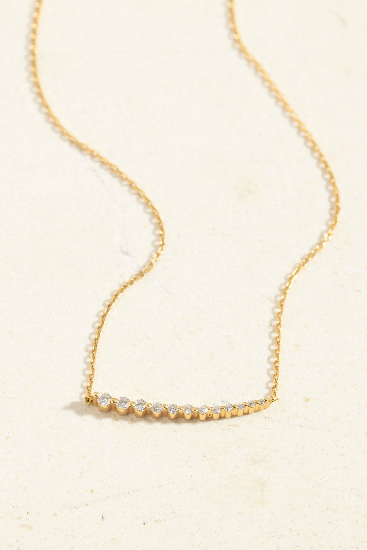 Sarı Stella Lea Pırlanta Taşlı Altın Kolye