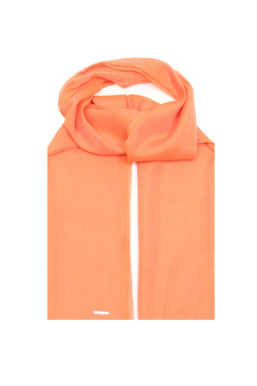 Turuncu Jas İpekli Tek Renk Şal Silk and Cashmere