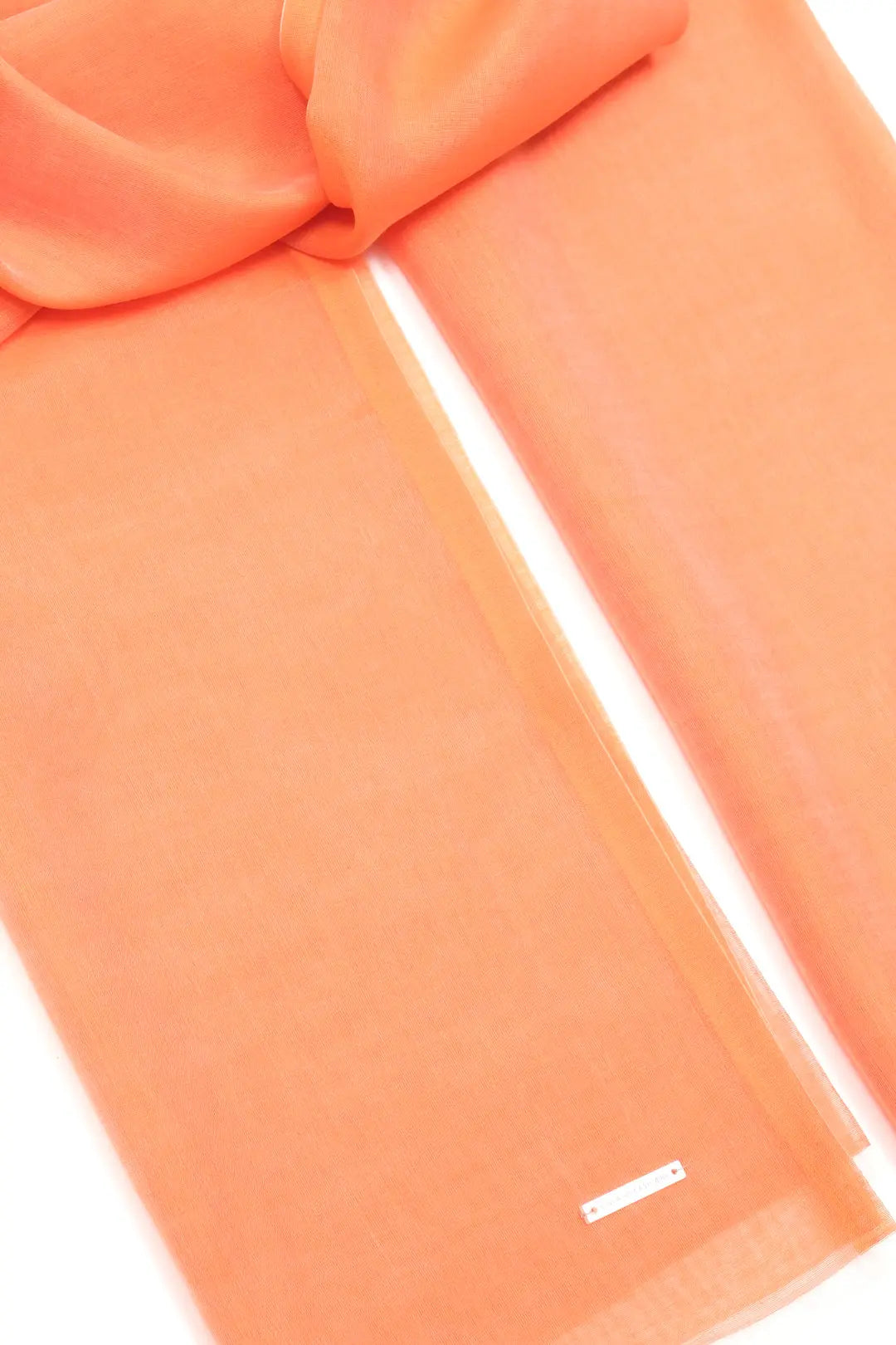 Turuncu Jas İpekli Tek Renk Şal Silk and Cashmere