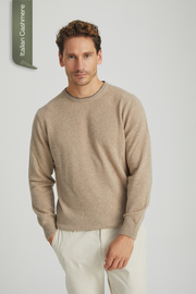 Kum Beji Franco Saf Kaşmir Bisiklet Yaka Kazak