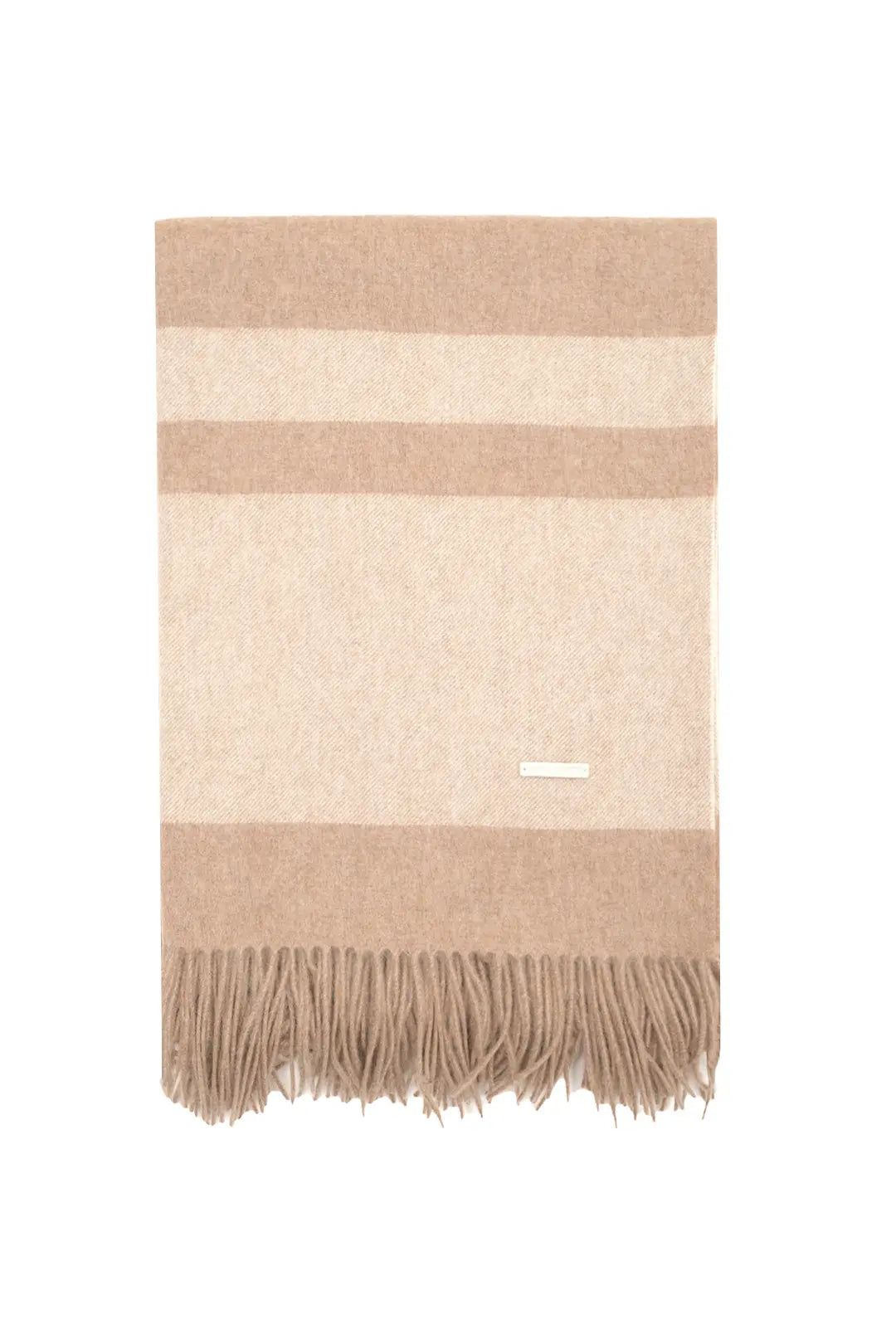 Vizon Saf Kaşmir Rose Çizgi Detaylı Battaniye 185x135 cm Silk and Cashmere