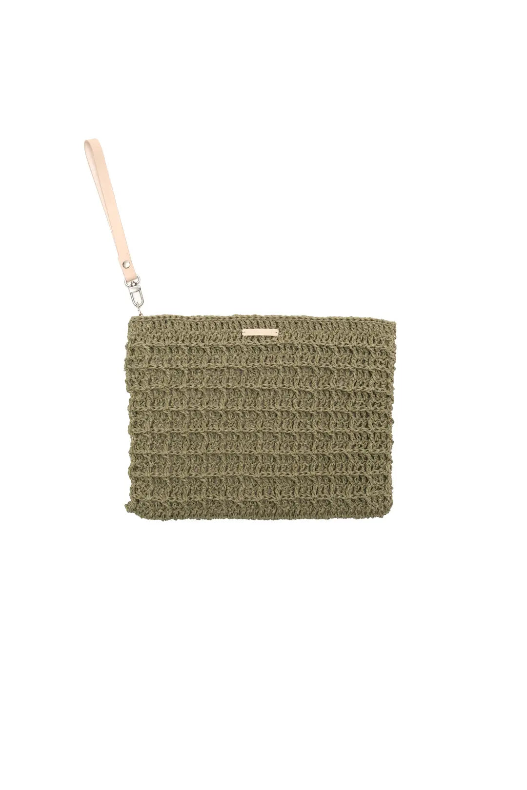 Yeşil Nina Dokulu Hasır El Çanta Silk and Cashmere