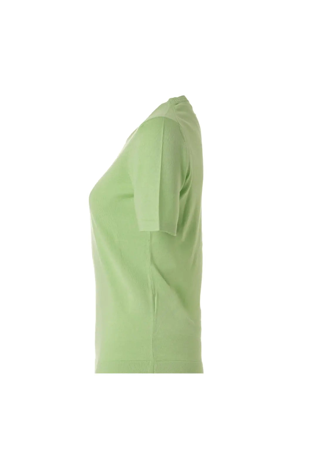 Yeşil Pamuk Modal Juno Yuvarlak Yaka Kısa Kollu Triko Silk and Cashmere