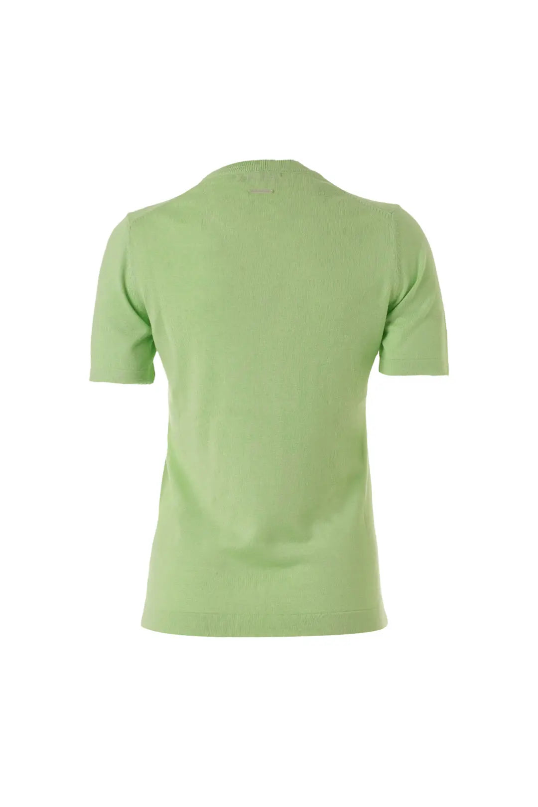 Yeşil Pamuk Modal Juno Yuvarlak Yaka Kısa Kollu Triko Silk and Cashmere