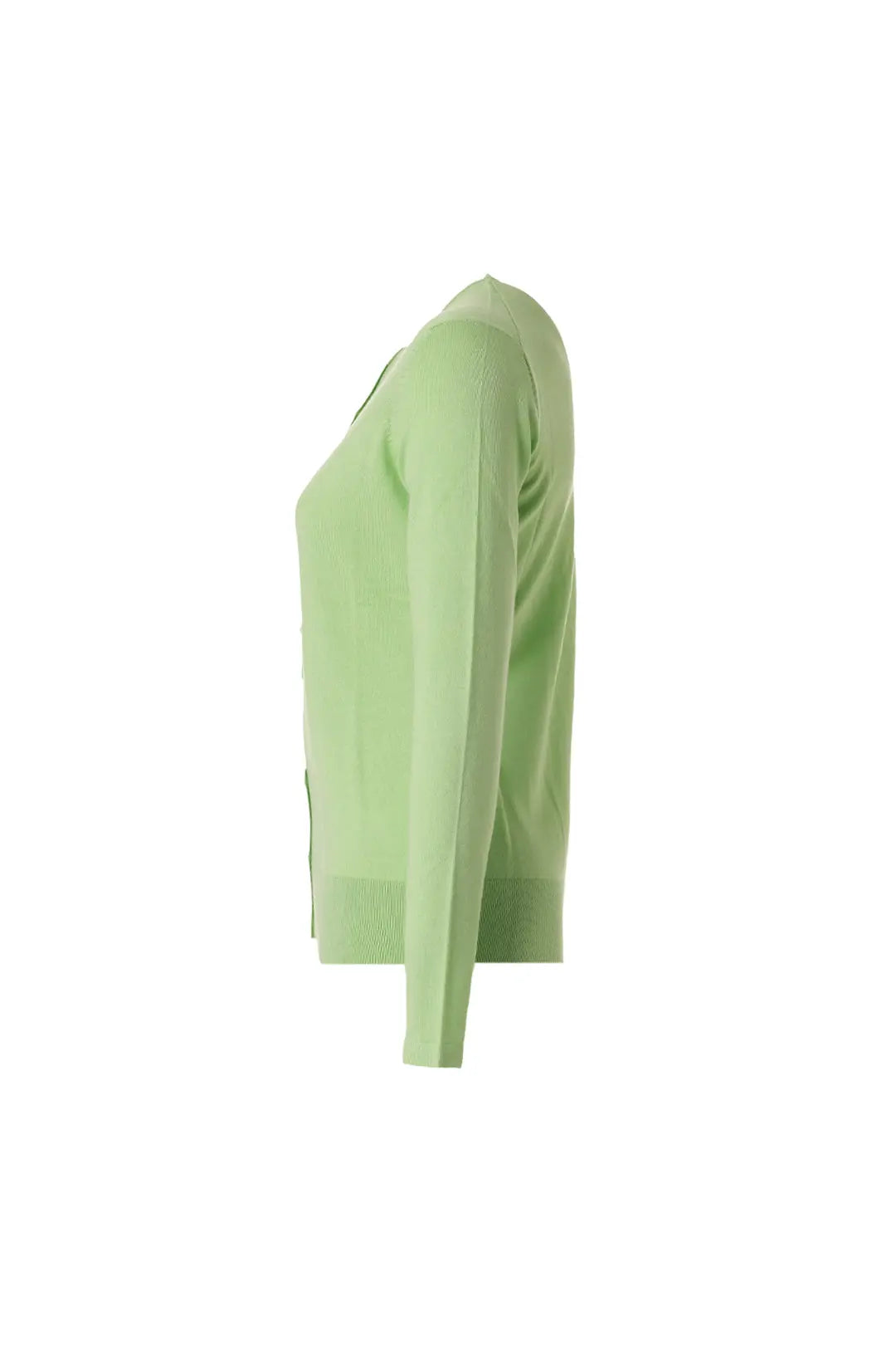 Yeşil Pamuk Modal Juno Yuvarlak Yaka Uzun Kollu Hırka Silk and Cashmere