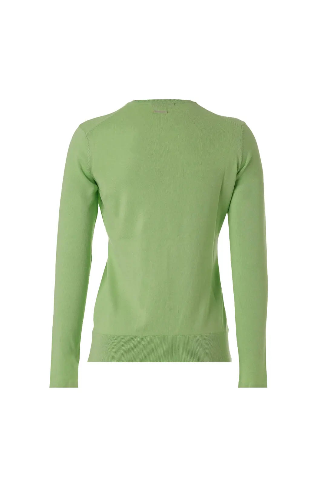 Yeşil Pamuk Modal Juno Yuvarlak Yaka Uzun Kollu Hırka Silk and Cashmere