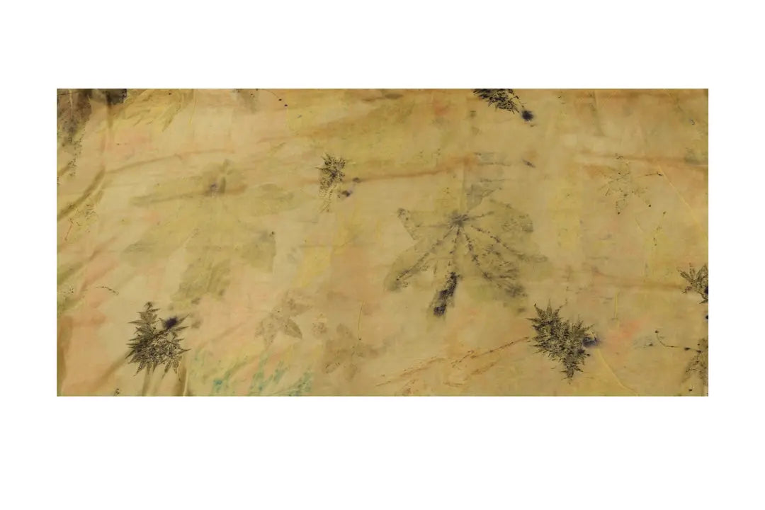 Yeşil Saf İpek El Baskısı Ekolojik Şal 90 x 200 cm