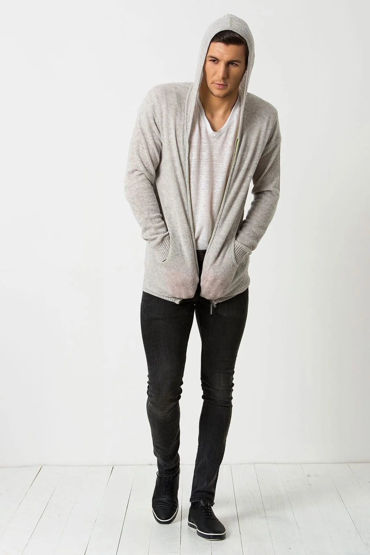 Erkek Açık Gri Hırka E162F315003187