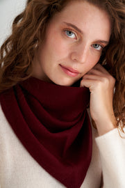 Bordo Rose Saf Kaşmir Fular Bandana 115x45x45 cm