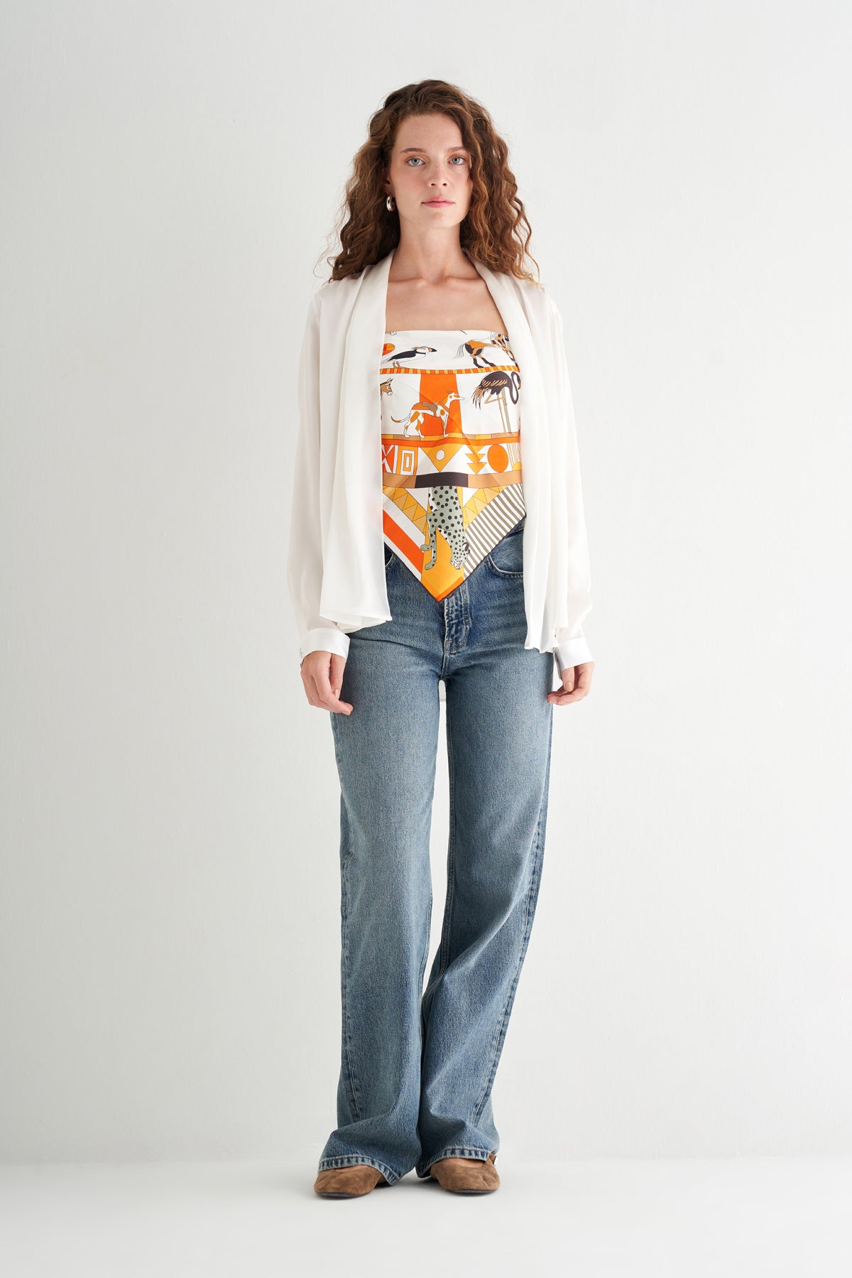 Beyaz Nature İpek Hırka