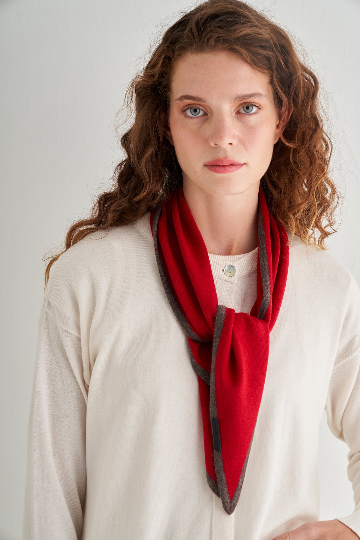 Şarap Rose Saf Kaşmir Mini Atkı 88x26 cm