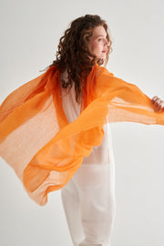 Turuncu Larissa Saf Kaşmir Şal 100x230 cm