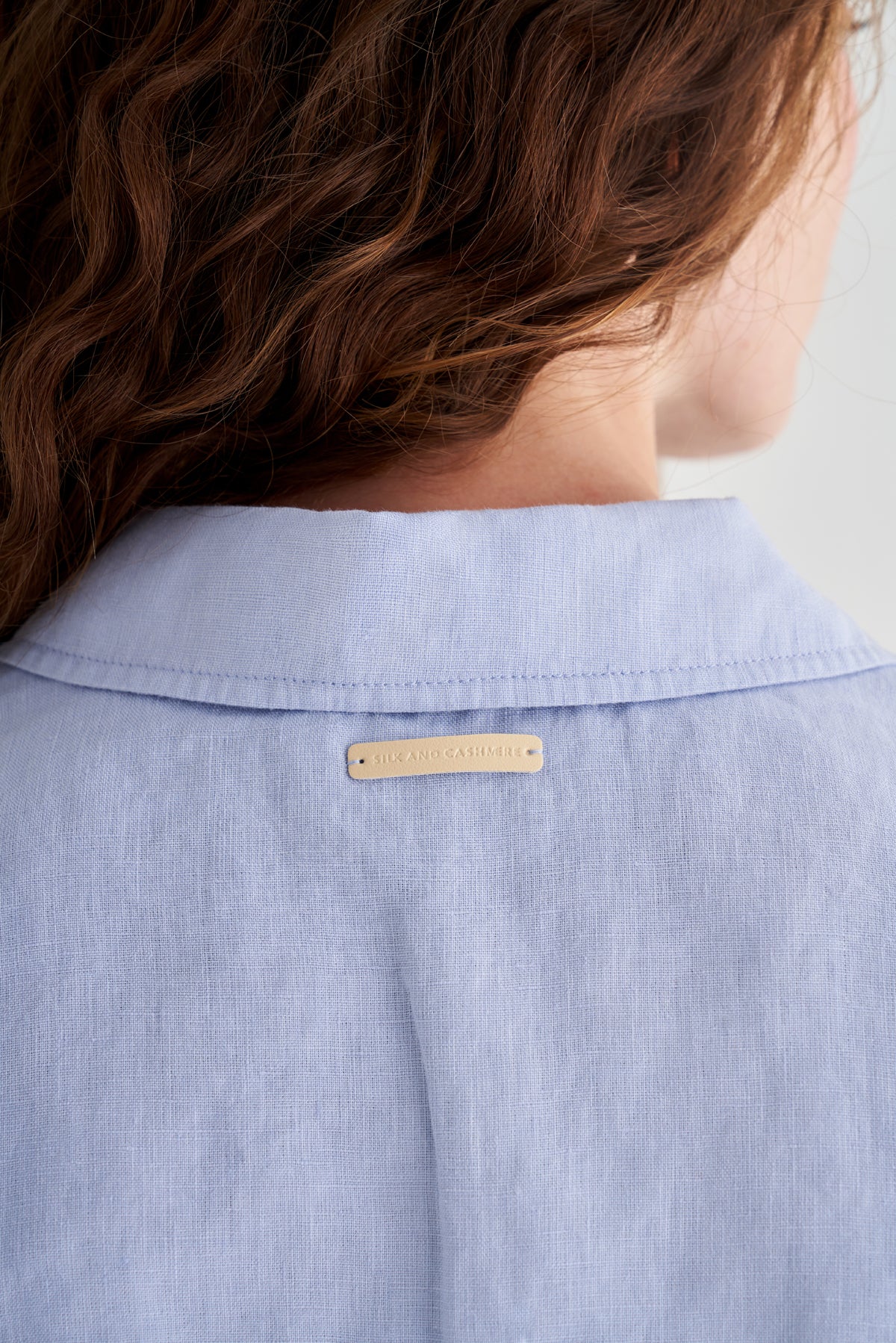 Açık Mavi Kate Keten Kısa Kollu Gömlek