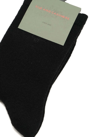 Siyah Saf Kaşmir Kadın Çorap