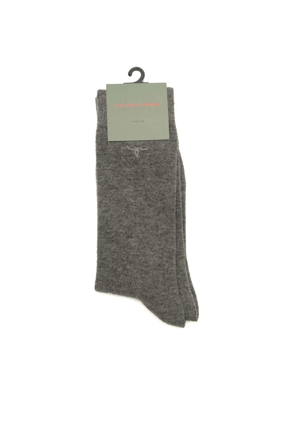 Orta Gri Melanj Saf Kaşmir Erkek Çorap
