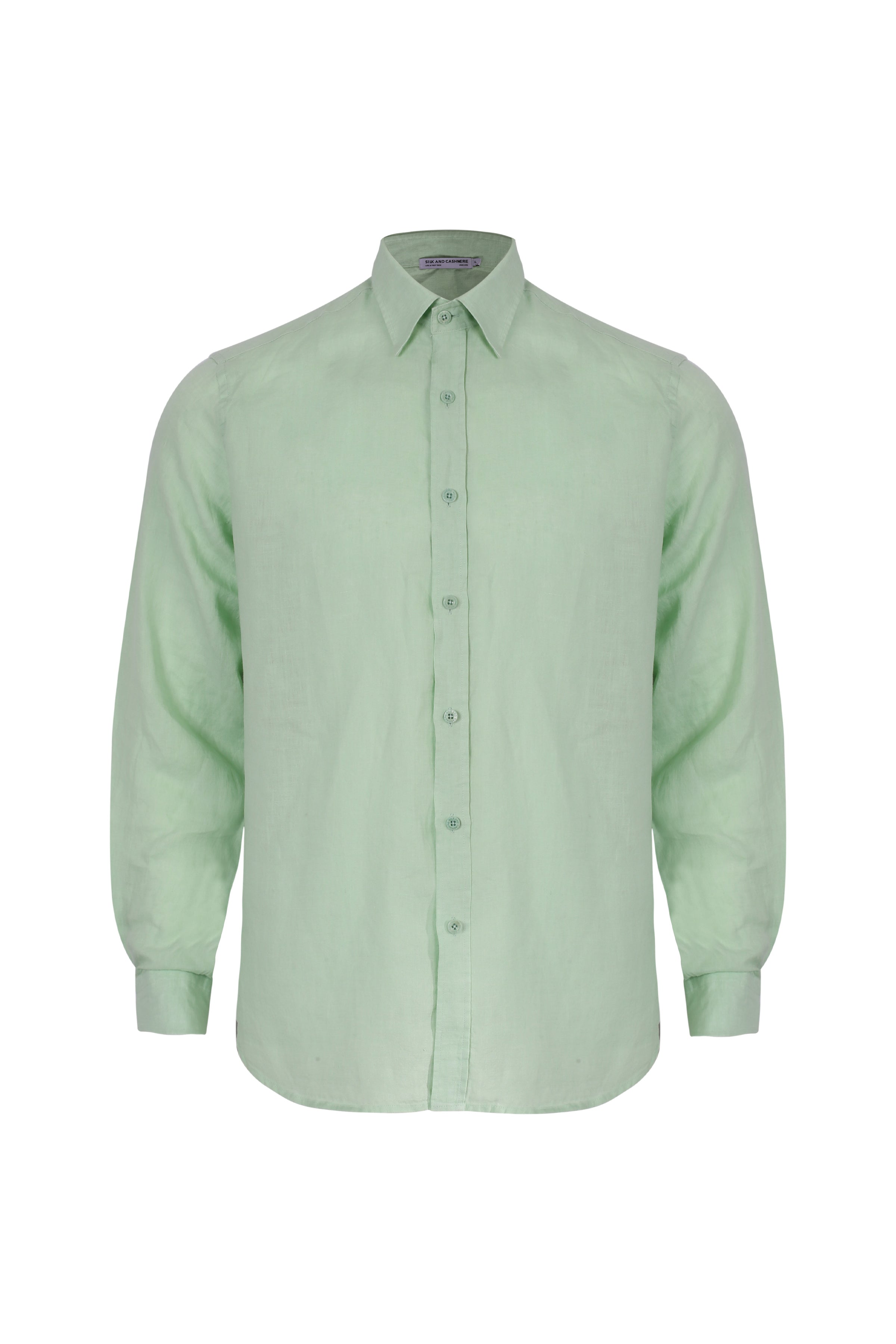 Açık Yeşil Leon Keten Erkek Gömlek