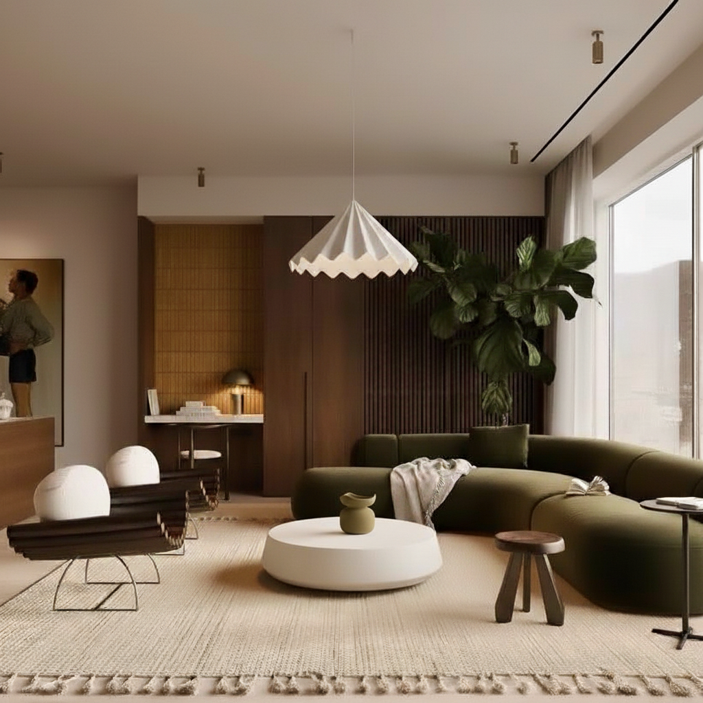 Avokado Yeşili Waveform Mat Vazo