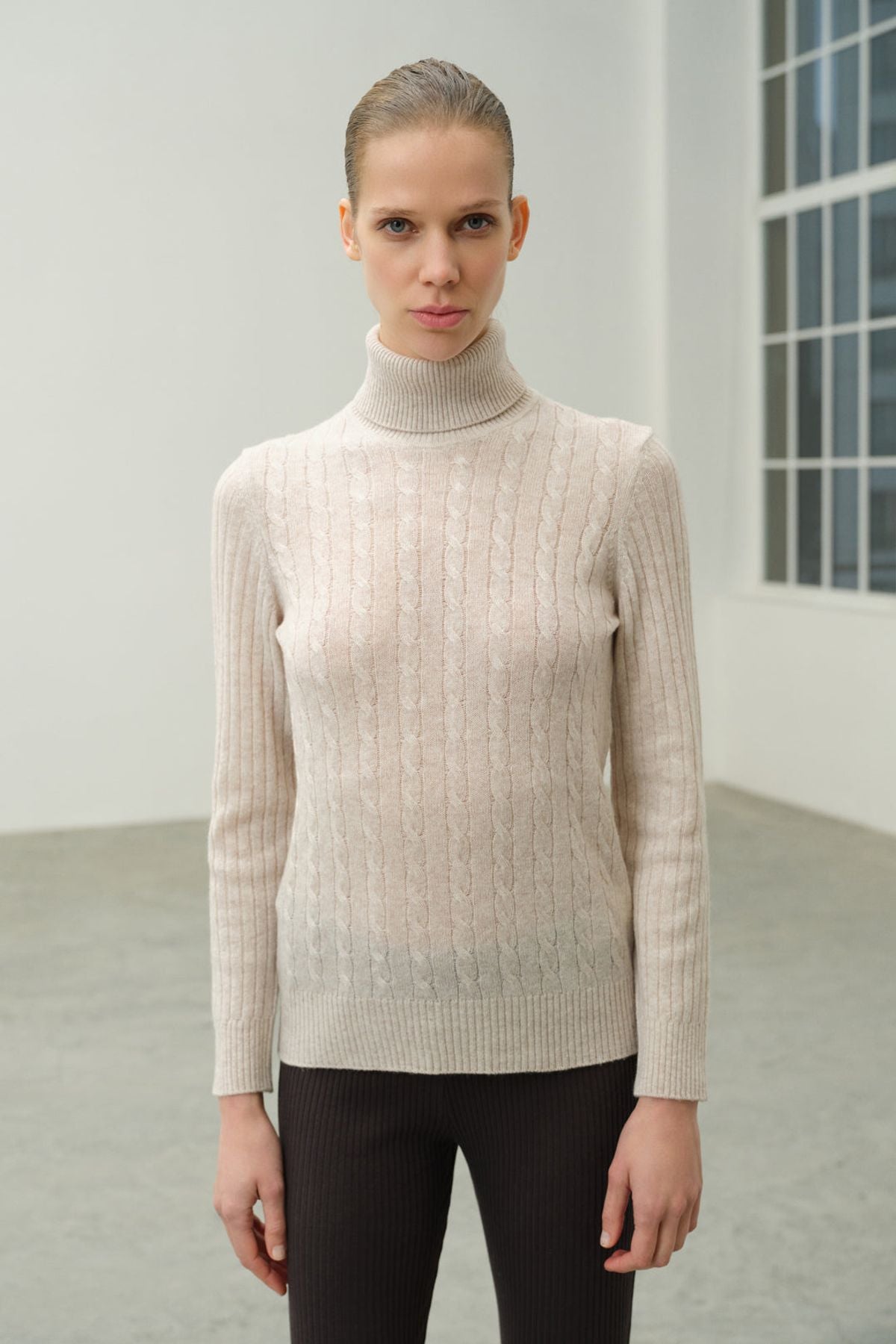 Kum Beji Kaşmir ve Yün Amelia Kadın Kazak