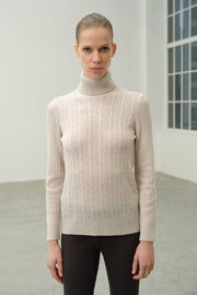 Kum Beji Kaşmir ve Yün Amelia Kadın Kazak