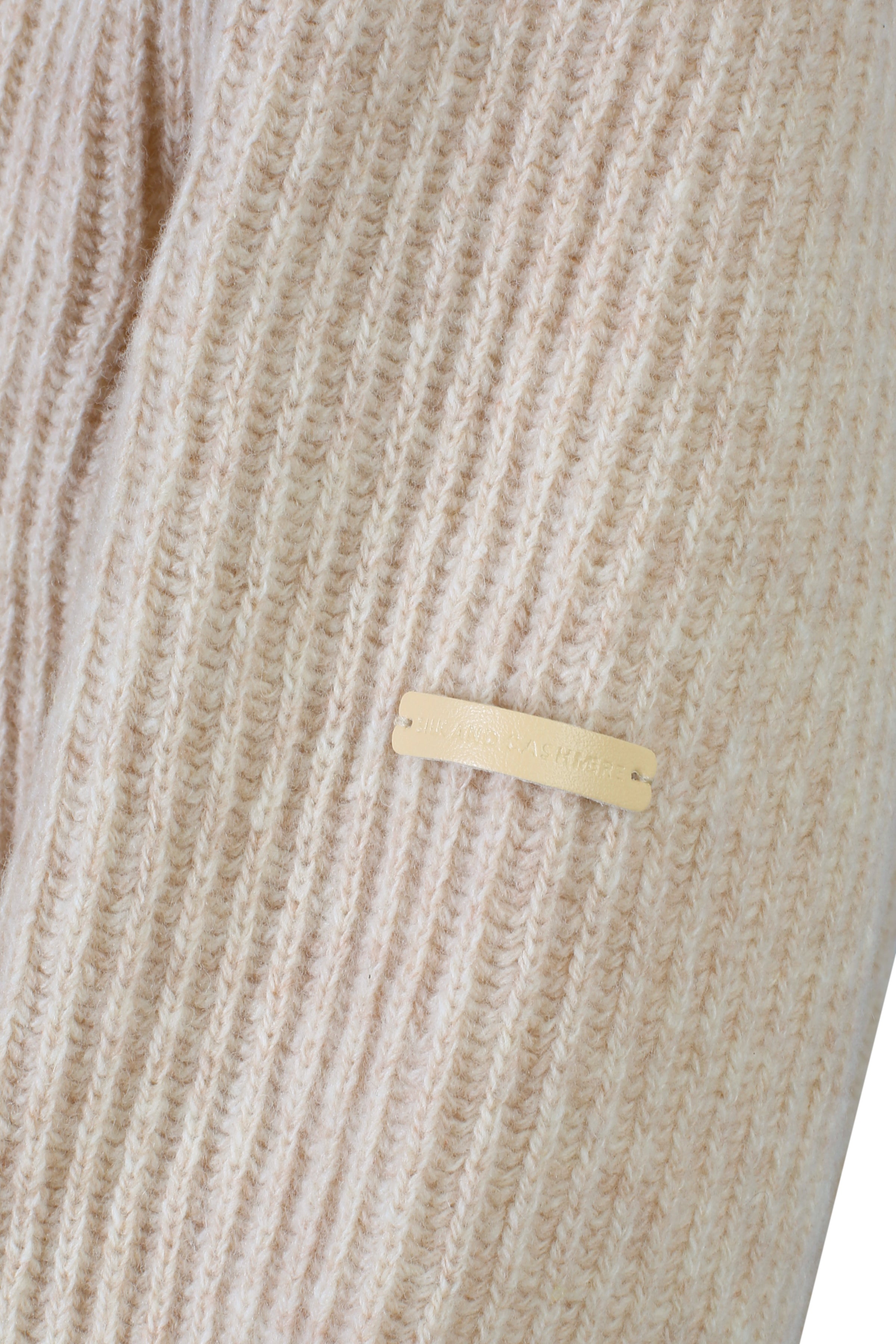 Kum Beji Saf Yün Fabio Yüksek Yaka Ribanalı Erkek Hırka