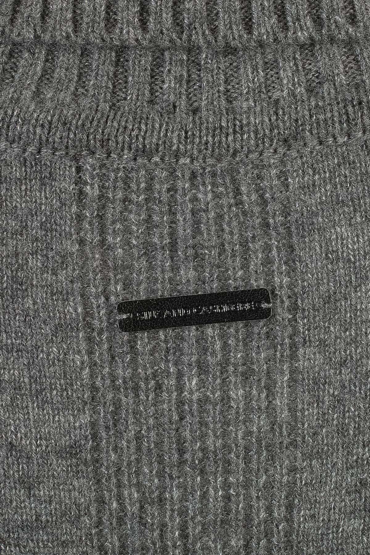 Orta Gri Melanj Saf Kaşmir Isabella Degaje Yaka Kadın Kazak