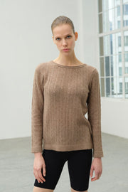 Bej Kaşmir ve Yün Amelia Kadın Kazak