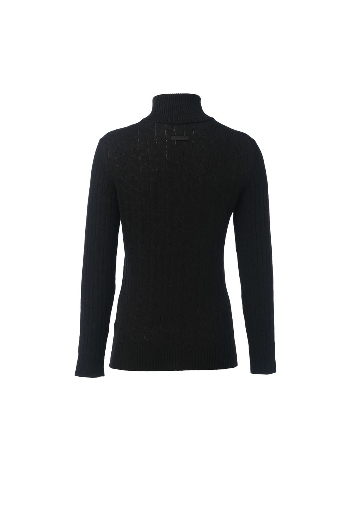 Siyah Kaşmirli Amelia Balıkçı Yaka Uzun Kollu Kazak