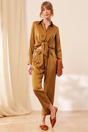 Altın Saf İpek Audrey Pantolon