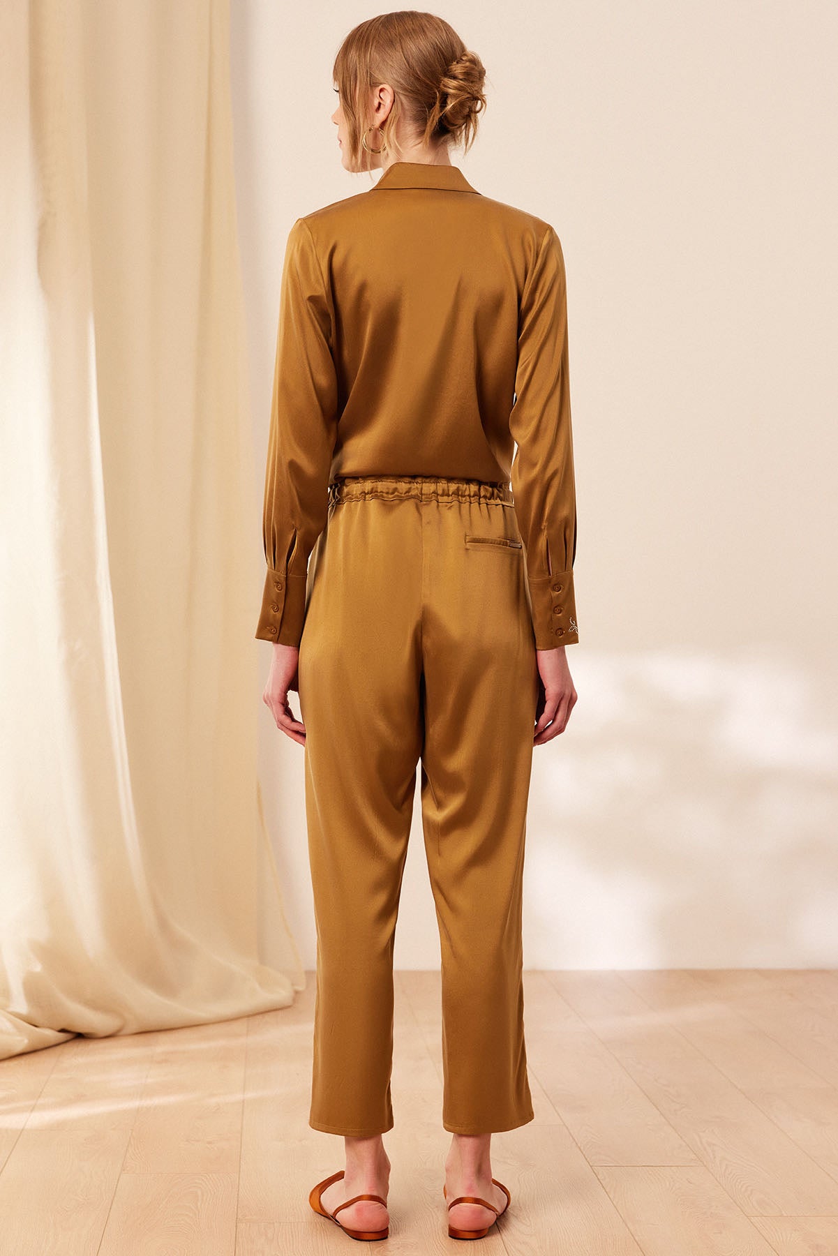 Altın Saf İpek Audrey Pantolon
