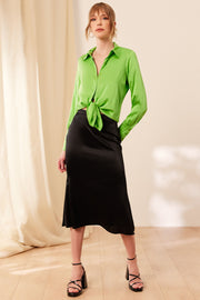 Siyah Saf İpek Audrey Etek