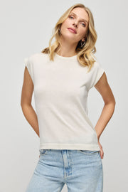 Ekru İpek Kaşmir Aleyna Yuvarlak Yaka Kaşık Kollu Kadın Triko