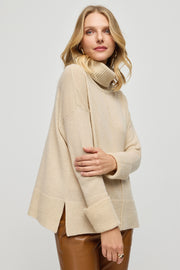 Kum Beji Saf Kaşmir Isabella Degaje Yaka Kadın Kazak