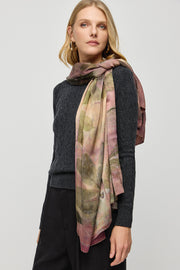 Somon Saf İpek El Baskısı Ekolojik Şal  90 x 200 cm