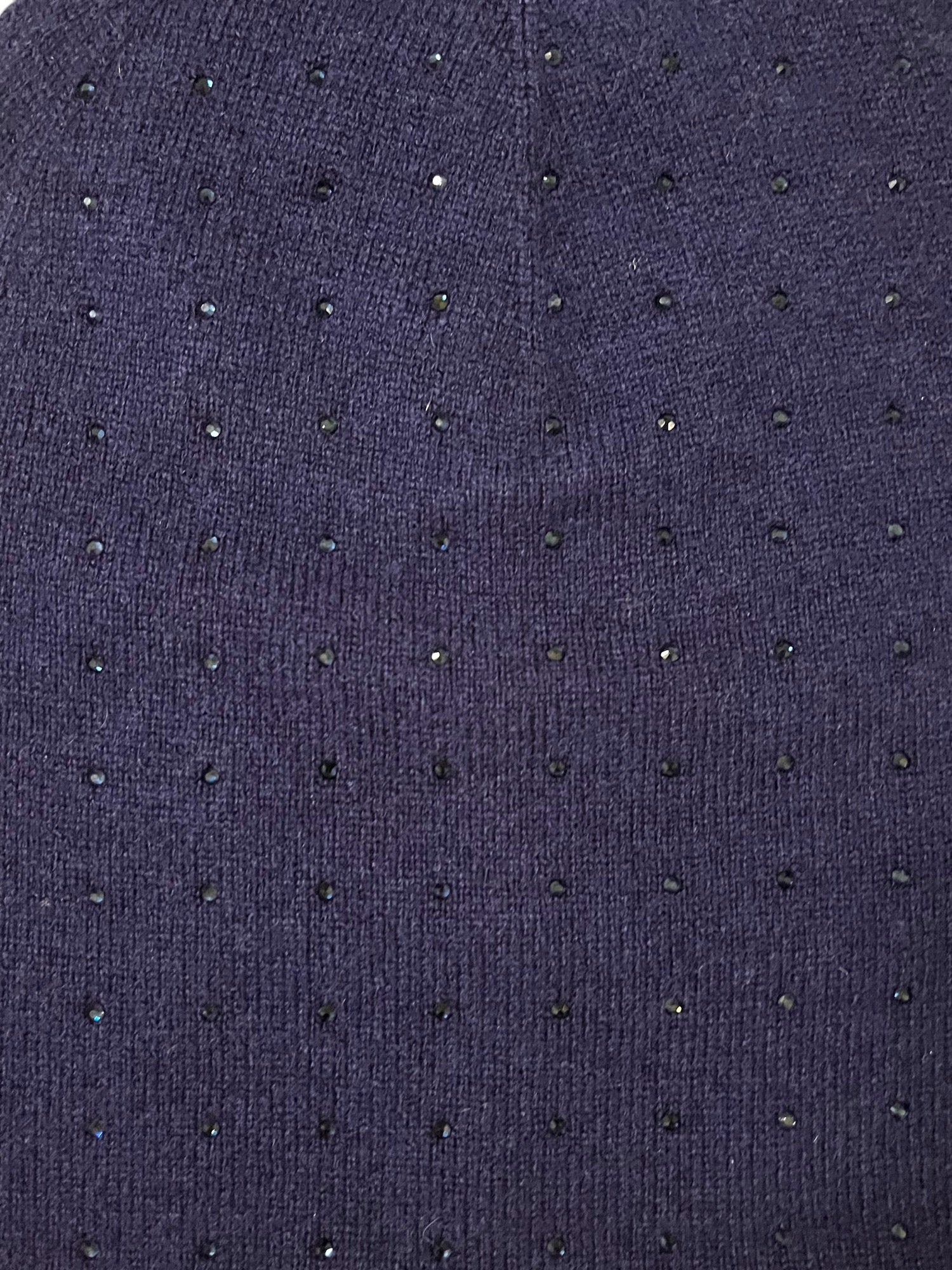 Lacivert Yün Kaşmir Taş Detaylı Bere