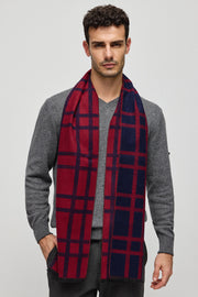 Kırmızı Saf İpek Lotus Desenli Atkı 30x177