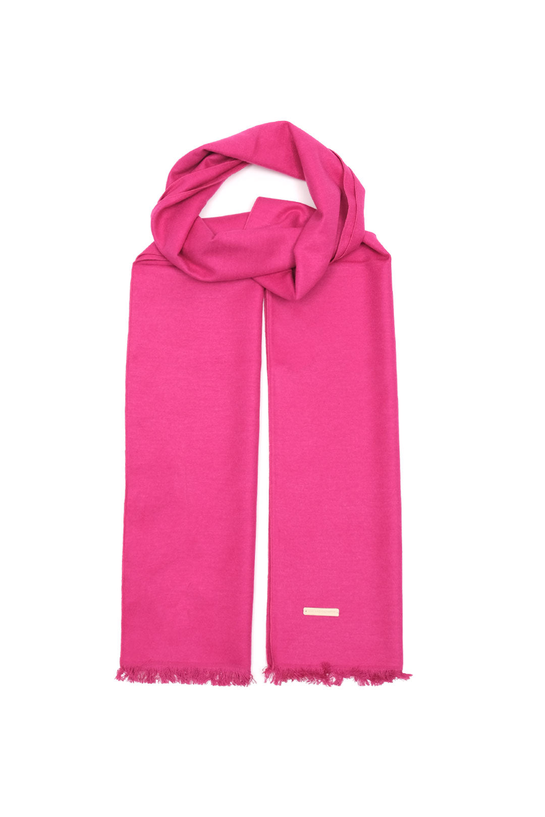 Fuşya Saf İpek Tek Renk Lotus Atkı 30*177+2cm 22WDN-001