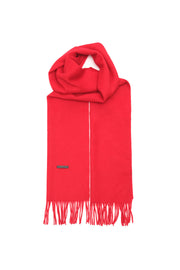 Kırmızı Patrick Saf Kaşmir Tek Renk Atkı 180 x 30 cm