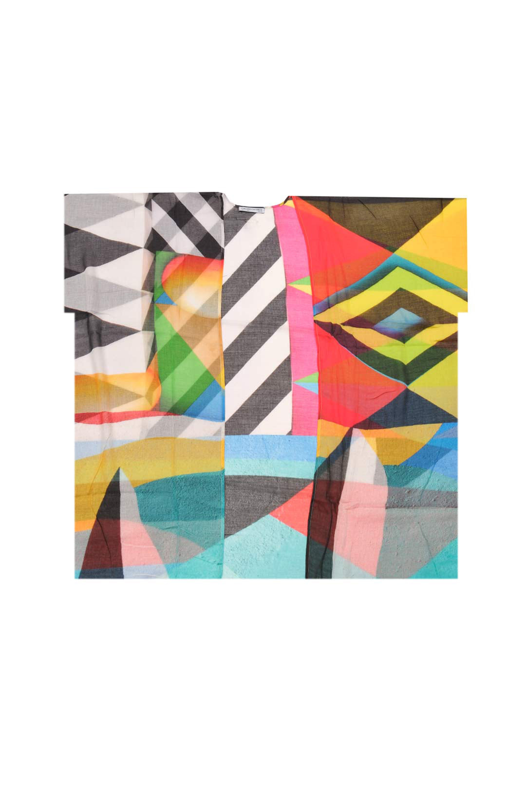 Siyah Jas İpekli Desenli Kısa Kollu Kimono Hırka