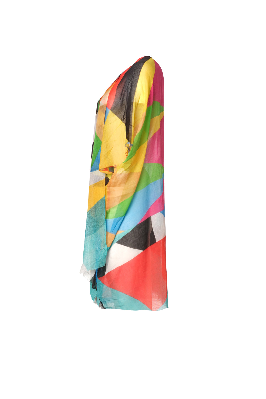 Siyah Jas İpekli Desenli Kısa Kollu Kimono Hırka