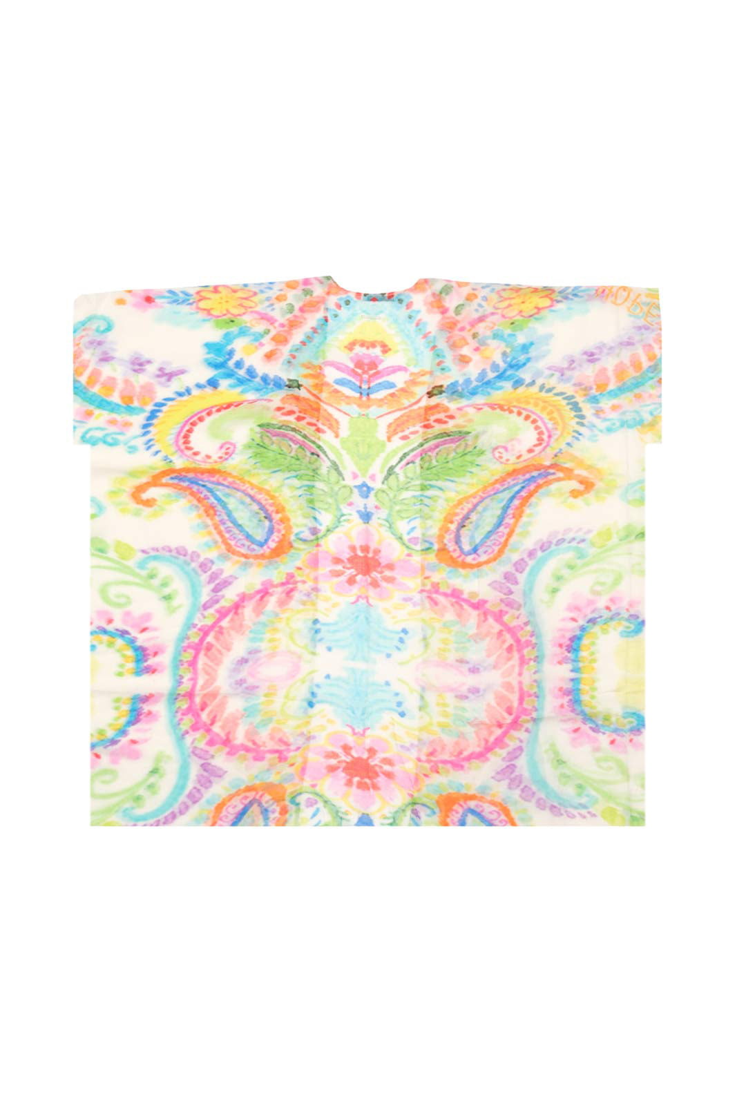 Mercan Jas İpekli Desenli Kısa Kollu Kimono Hırka