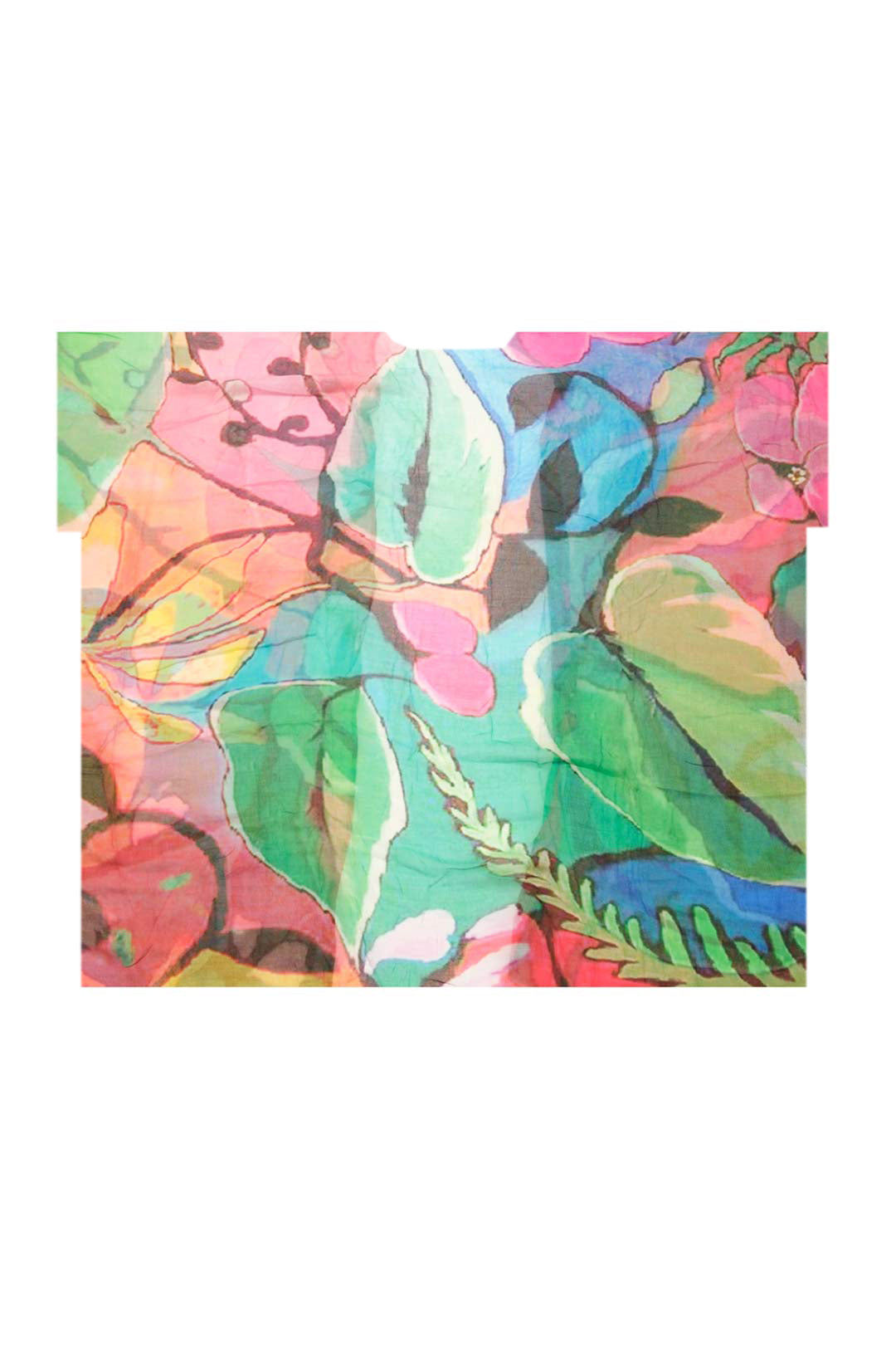 Renkli Jas İpekli Desenli Kısa Kollu Uzun Kimono Hırka