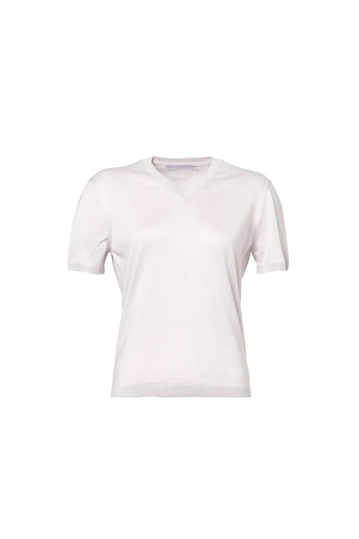 Açık Gri Clementine V Yaka Kısa Kollu Triko Silk and Cashmere