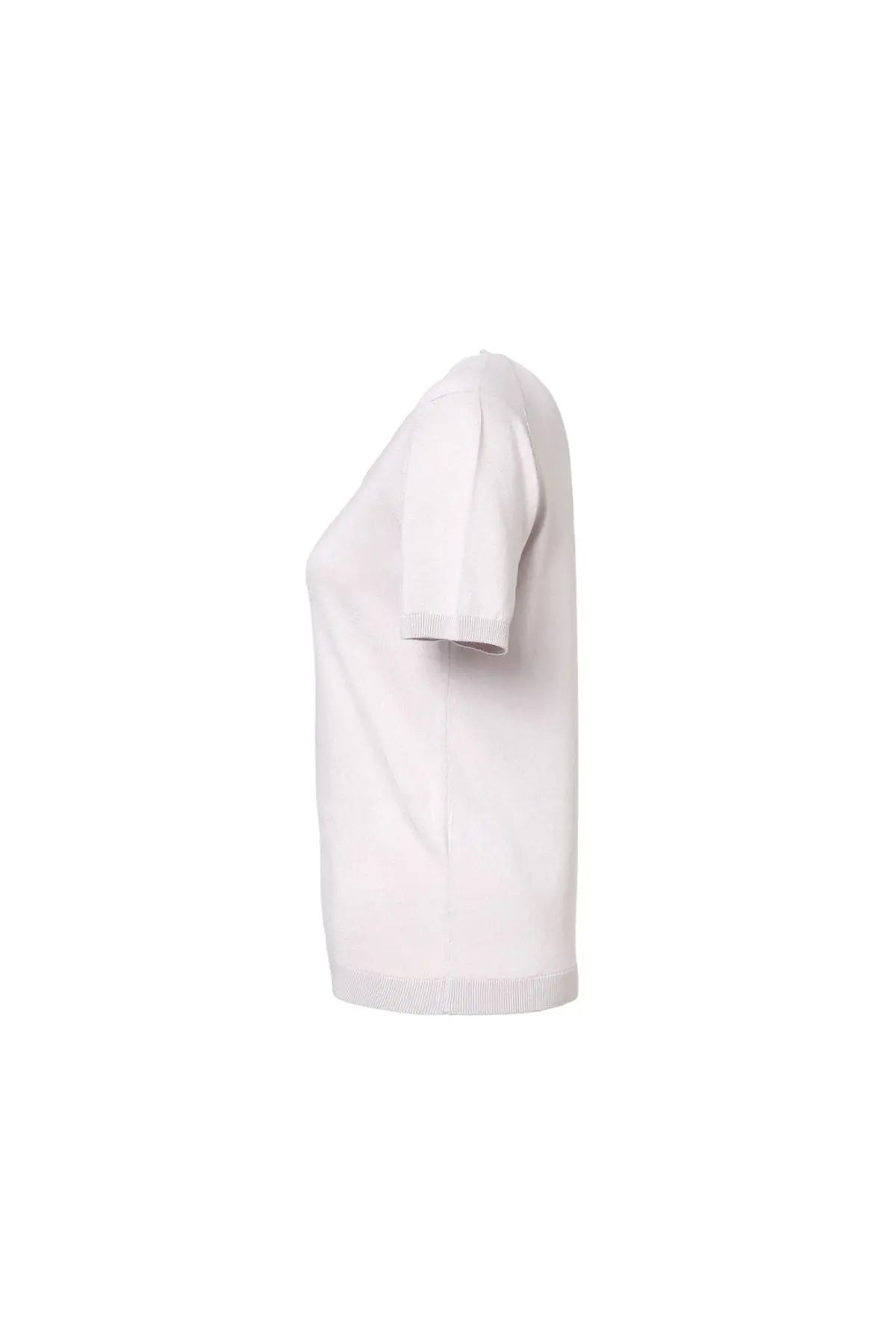 Açık Gri Clementine V Yaka Kısa Kollu Triko Silk and Cashmere