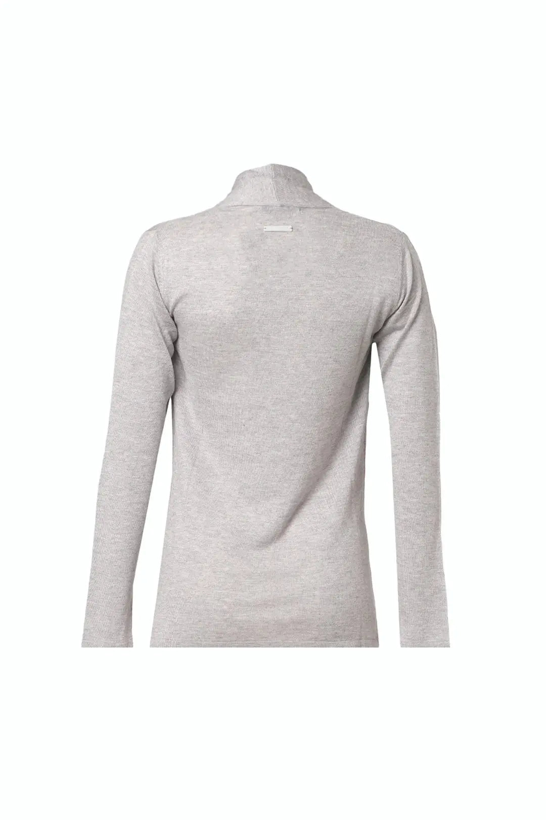 Açık Gri İpek ve Kaşmir Aleyna Şal Yaka Uzun Kollu Kadın Hırka Silk and Cashmere