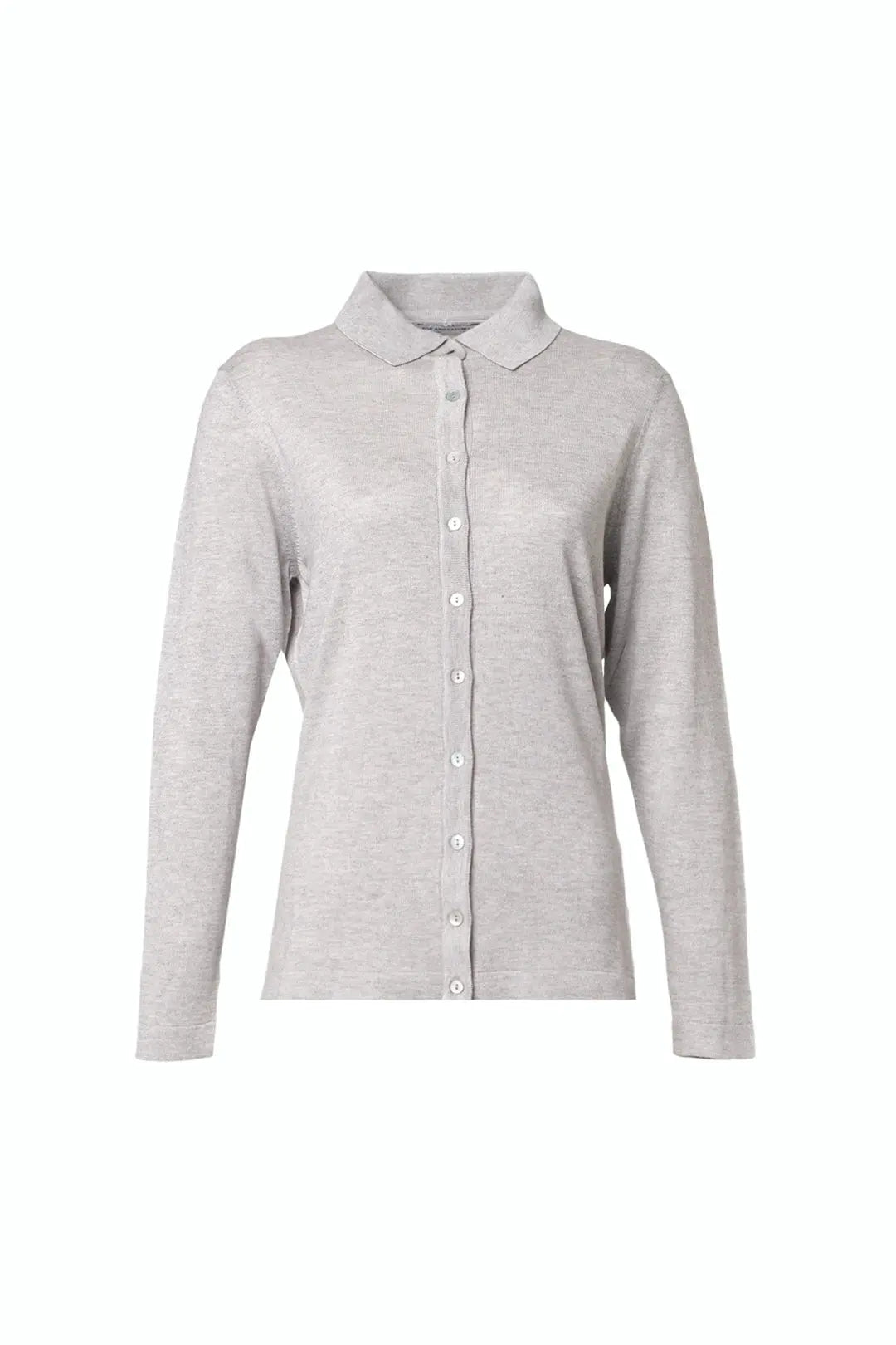 Açık Gri İpek ve Kaşmir Aleyna Uzun Kollu Kadın Gömlek Silk and Cashmere