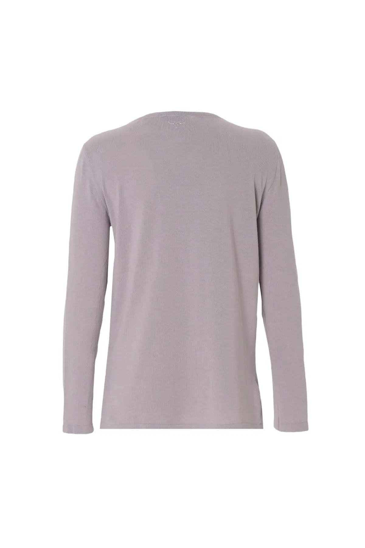 Açık Gri İpekli Monica V Yaka Uzun Kollu Kadın Bluz Silk and Cashmere