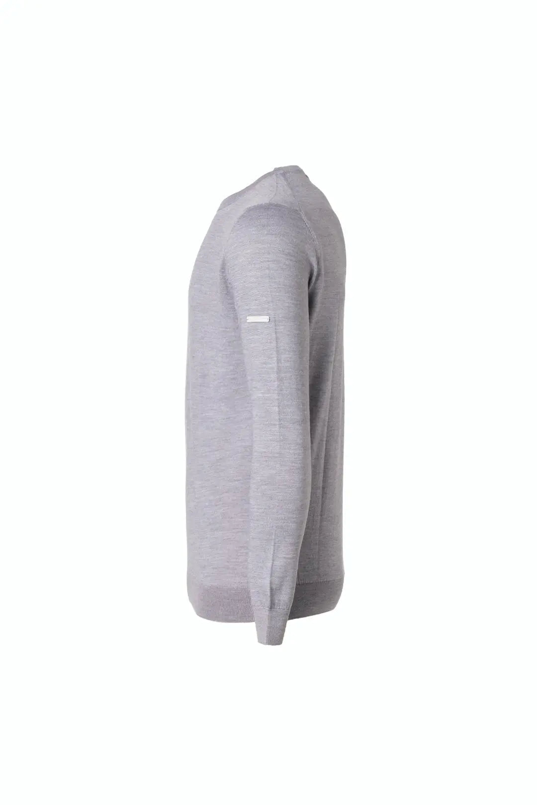 Açık Gri İpekli Quentin Yuvarlak Yaka Uzun Kollu Erkek Triko Silk and Cashmere